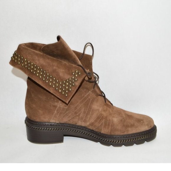 Stuart Weitzman Suede Upper Brown Boots for Women for sale  New! Stuart Weitzman \'Yadastud\' Biker Ankle Boot Brown Suede 6.5 M MSRP $585 T45